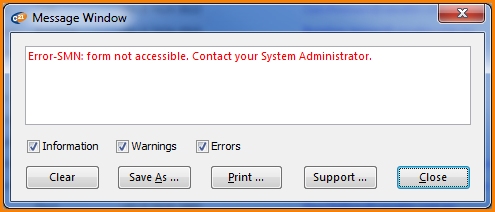 Chris21 error message